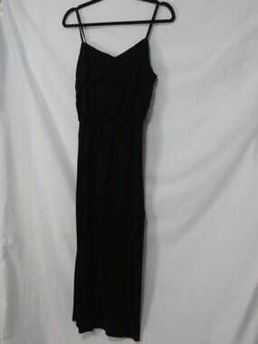 GAP Black Scoop Neck Cami Maxi Dress Elastic Waist - Size Medium